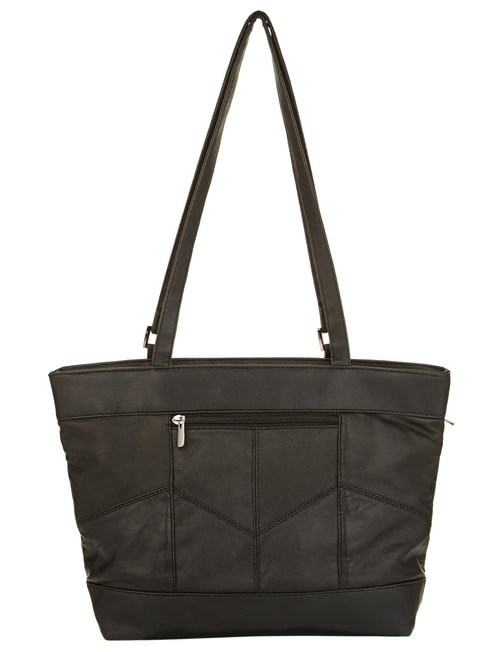Milano Leather & PU Trims Tote Bag, Black product photo View 03 L
