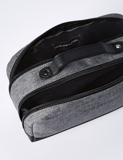 Laidlaw + Leeds Textured Toiletry Bag, Grey product photo View 02 L