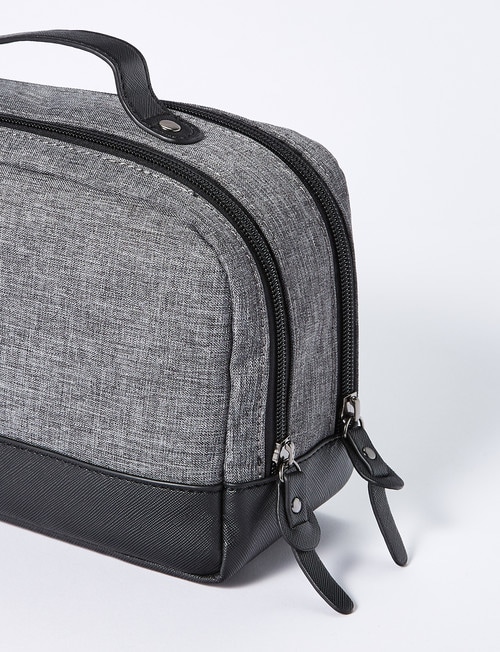 Laidlaw + Leeds Textured Toiletry Bag, Grey product photo View 03 L