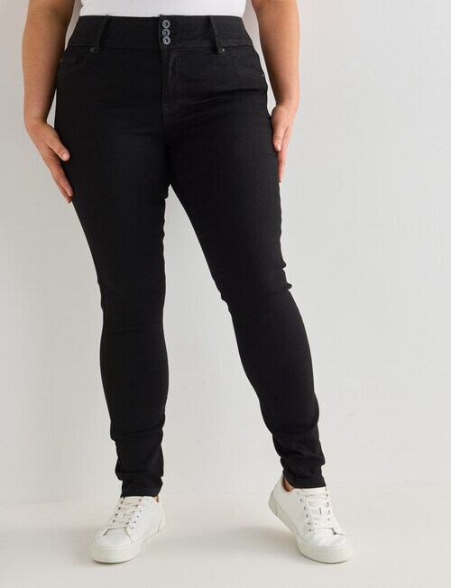 Denim Republic Curve Longer Length Skinny Jean, Black product photo