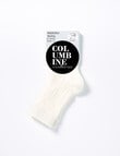 Columbine Merino Wool Blend Texture Crew Sock, Cream product photo View 02 S
