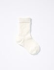 Columbine Merino Wool Blend Texture Crew Sock, Cream product photo