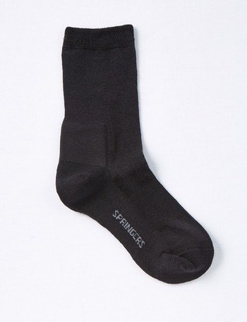 DS Socks Springer Health Merino-Blend Crew Sock, Black product photo