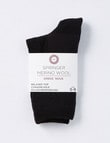 DS Socks Springer Health Merino-Blend Crew Sock, Black product photo View 02 S