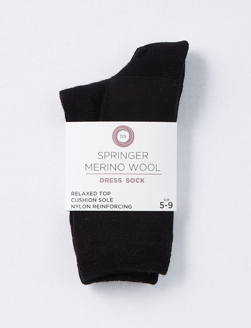 DS Socks Springer Health Merino-Blend Crew Sock, Black product photo View 02 L