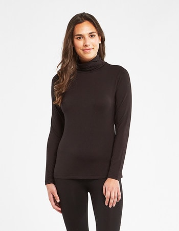 Bodycode Long Sleeve Roll Neck Top, Black product photo