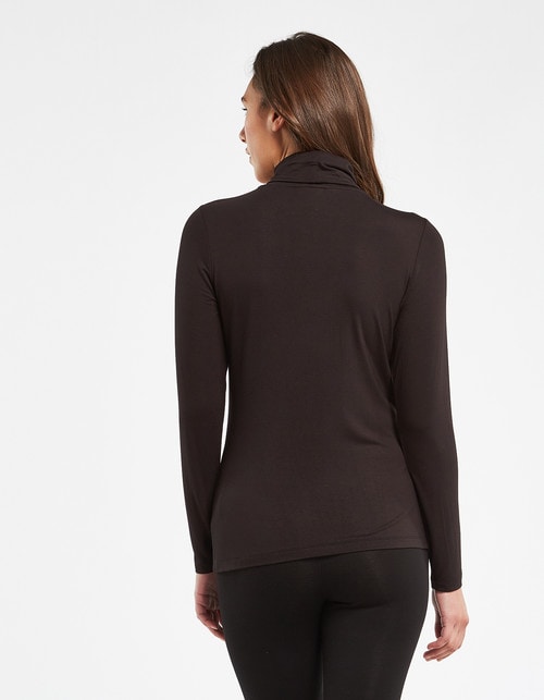 Bodycode Long Sleeve Roll Neck Top, Black product photo View 02 L
