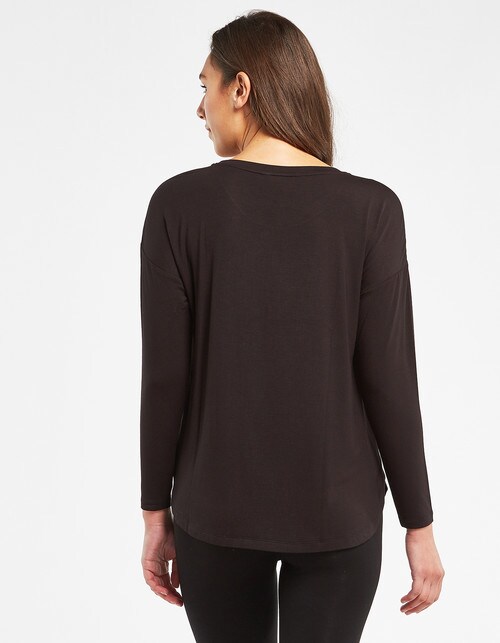 Bodycode Long Sleeve Boxy Tee, Black product photo View 02 L