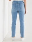 Denim Republic High Rise Straight Leg Short Length Jean, Blue Wash product photo View 02 S