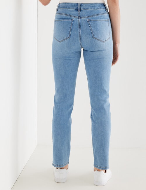 Denim Republic High Rise Straight Leg Short Length Jean, Blue Wash product photo View 02 L