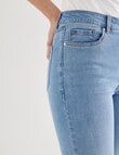 Denim Republic High Rise Straight Leg Short Length Jean, Blue Wash product photo View 04 S