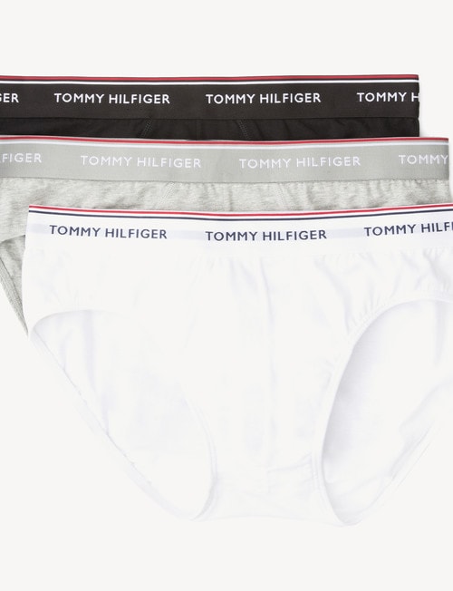 Tommy Hilfiger Cotton Brief, 3-Pack, White, Grey & Black product photo View 03 L