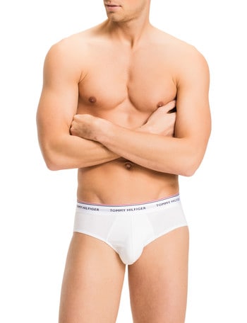 Tommy Hilfiger Cotton Brief, 3-Pack, White, Grey & Black product photo