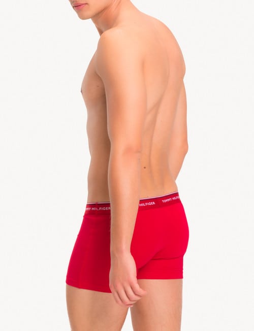 Tommy Hilfiger Stretch Cotton Trunk, 3-Pack, Red, White & Navy product photo View 02 L