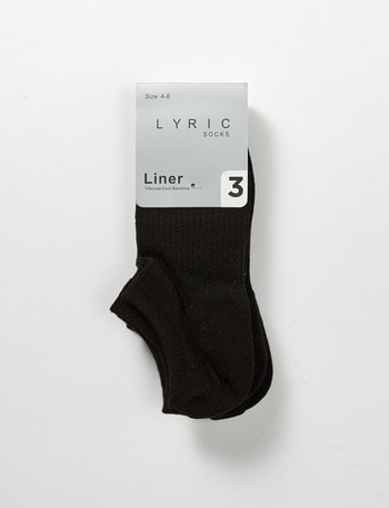 Lyric Liner Ankle Socks, Black, 3-Pack product photo