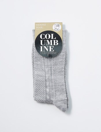 Columbine Merino Cable Crew Sock, Grey Marle product photo