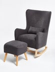Babyhood Venice Rocking Chair & Ottoman, Charcoal Grey product photo