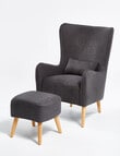 Babyhood Venice Rocking Chair & Ottoman, Charcoal Grey product photo View 02 S