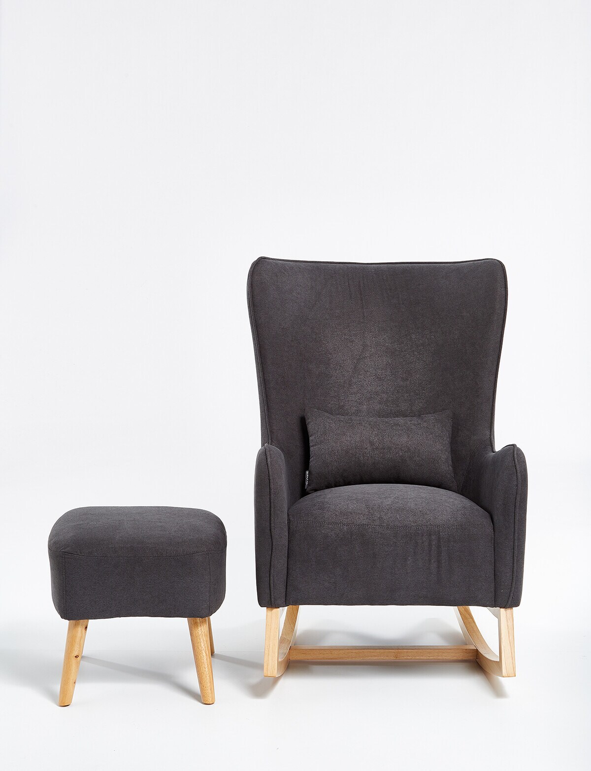 Babyhood Venice Rocking Chair & Ottoman, Charcoal Grey Nursery Furniture