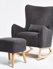 Babyhood Venice Rocking Chair & Ottoman, Charcoal Grey product photo View 10 S