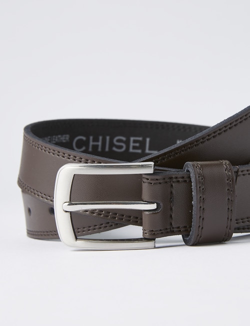 Chisel Leather Belt, Brown product photo View 02 L
