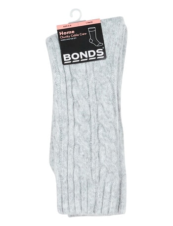 Bonds Home Cable Crew Sock, Grey Marle product photo
