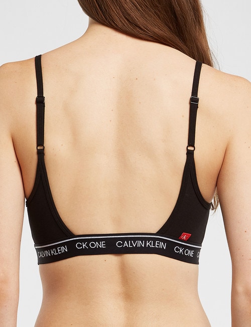 Calvin Klein Cotton Unlined Bralette, Black product photo View 02 L