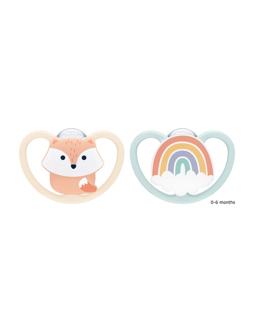 Nuk Space Silicone Soother, 2-Pack, 0-6m, Assorted product photo View 02 L