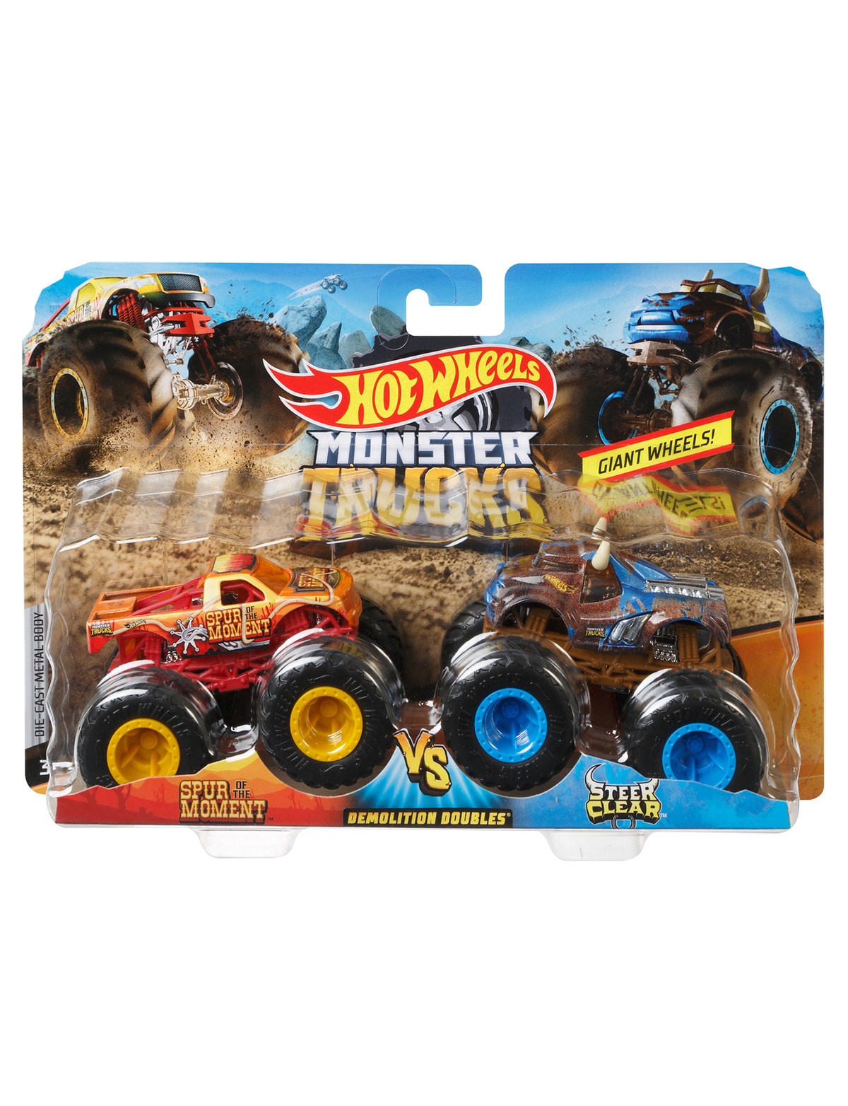Hot Wheels Monster Trucks 1:64 Scale 2-Pack, Assorted - Cars