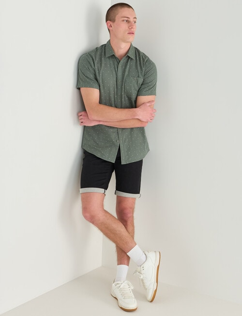 Tarnish Layer Dotted Short Sleeve Shirt, Khaki product photo View 03 L