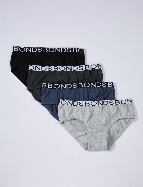 Bonds Multipack Brief, 4-Pack, Black, Blue, Teal & Grey, 2-12 product photo