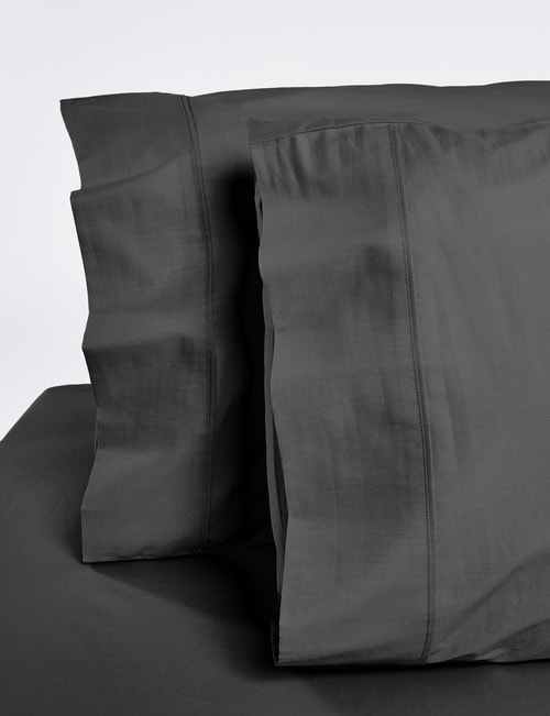 Haven Essentials 225TC Cotton Rich Standard Pillowcase, Pair, Charcoal product photo View 02 L