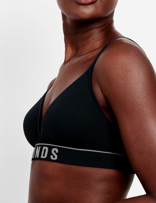 Bonds Retro Rib Wirefree Tee Bra, Black product photo View 03 L