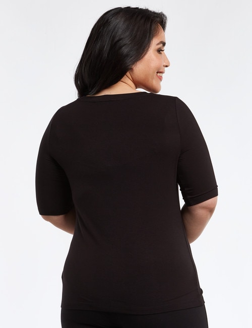 Bodycode Curve Ballet-Sleeve Scoop Neck Top, Black product photo View 02 L