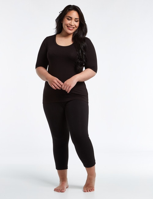 Bodycode Curve Ballet-Sleeve Scoop Neck Top, Black product photo View 03 L