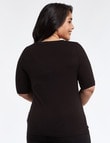 Bodycode Curve Ballet-Sleeve Scoop Neck Top, Black product photo View 02 S