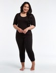 Bodycode Curve Ballet-Sleeve Scoop Neck Top, Black product photo View 03 S
