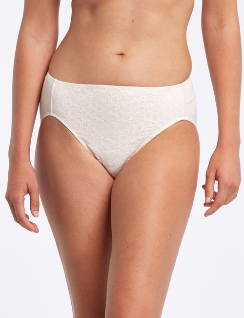 Jockey Woman NPLP No Ride Up Lace Hi-Cut Brief, Cream product photo