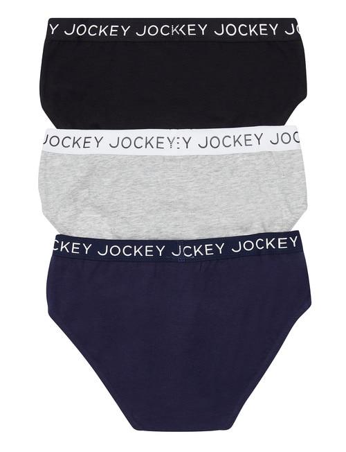 Jockey Brief, 3-Pack, Grey, Navy & Black, 3-16 product photo View 02 L
