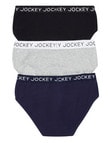 Jockey Brief, 3-Pack, Grey, Navy & Black, 3-16 product photo View 02 S