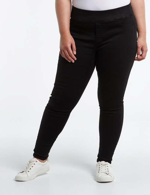 Denim Republic Curve Skinny Pull-On Ultra Stretch Jean, Black product photo