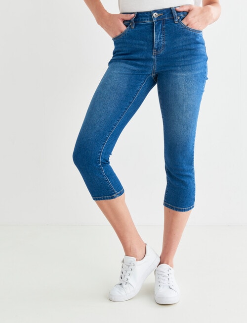 Denim Republic Core Skinny Crop, Dark Blue product photo View 03 L