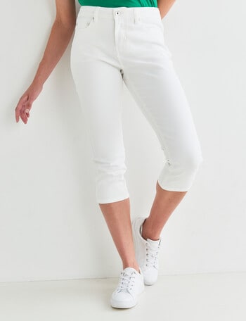 Denim Republic Core Skinny Crop, White product photo