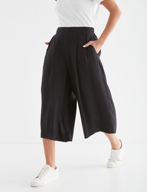 Whistle Viscose Regular-Length Culotte, Black product photo