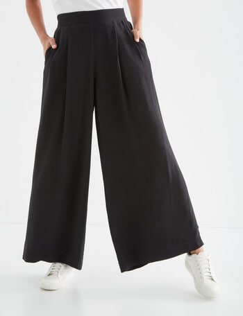 Whistle Shorter-Length Wide Leg Pant, Black product photo