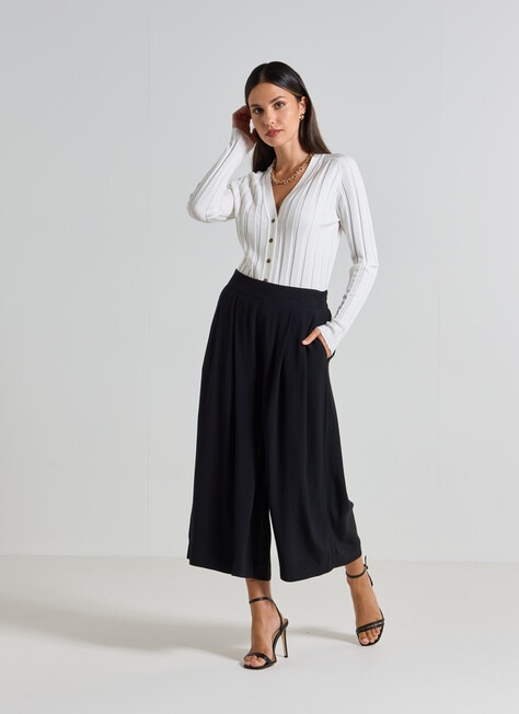 Whistle Viscose Regular-Length Culotte, Black product photo View 03 L