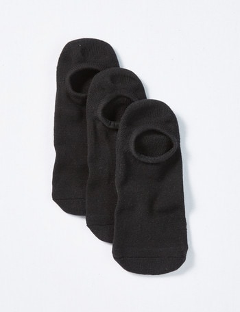 Mazzoni No Show Socks, 3-Pack, Black product photo