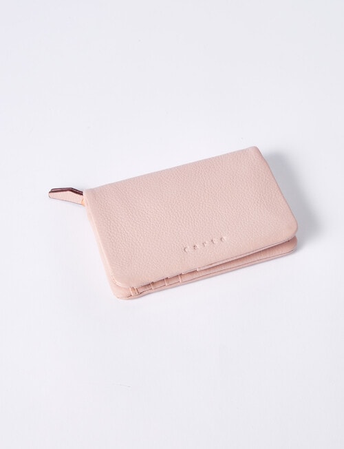 Carte Leather Zip & Dome Wallet, Blush product photo