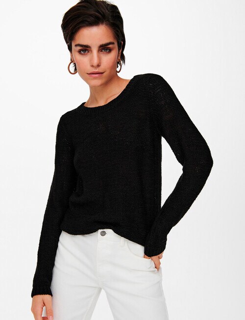 ONLY Geena XO Long-Sleeve Knit Pullover, Black product photo