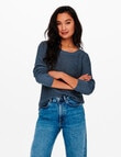 ONLY Geena XO Long-Sleeve Knit Pullover, Vintage Indigo product photo View 03 S